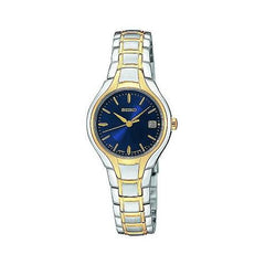 Seiko Women's Two Tone Blue Dial Watch SXDA34