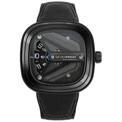 SevenFriday Men's Watch - Automatic Black and Grey Dial Leather Strap | M3-07