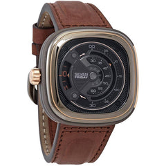 SevenFriday Men's Watch - M-Series Black Dial Brown Genuine Leather Strap | M2B-01