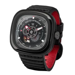 SevenFriday Men's Watch - P-Series Racer III Automatic Black Dial Strap | P3C-06