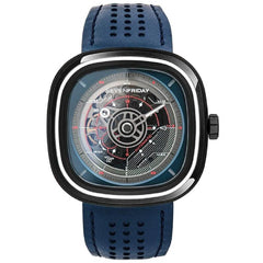 SevenFriday Men's Watch - T Series Automatic Blue Dial Leather Strap | T3-01