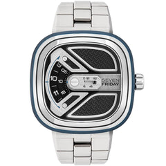 SevenFriday Men's Watch - Urban Explorer Black and Silver Dial SS Bracelet | M1B-01M