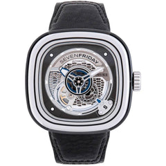 SevenFriday Unisex Watch - PS Series Automatic Black Genuine Leather Strap | PS1-01