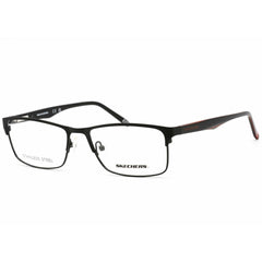 Skechers Men's Eyeglasses - Matte Black Metal Rectangular Full Rim Frame | SE3171 002