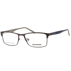 Skechers Men's Eyeglasses - Matte Gunmetal Rectangular Frame Demo Lens | SE3171 009
