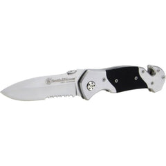 Smith & Wesson Folding Knife - Black Stainless Steel with G10 Inlay Handle | SWFRS