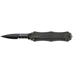 Smith and Wesson OTF Knife - Black Dagger Style Blade Finger Actuator | SWOTF9BS