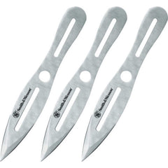 Smith & Wesson Throwing Knife - Silver Stainless Steel Handle, Set of 3 | TK10CP