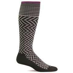 Sockwell Knee High Socks - Full Floral Graduated Compression, Black 2 | SW7W