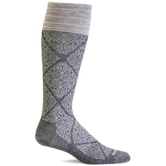 Sockwell Knee High Socks - Full Floral Graduated Compression, Charcoal | SW70W