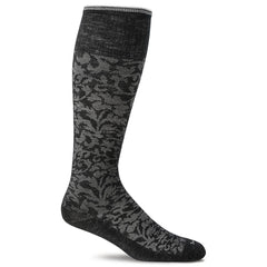 Sockwell Women's Knee High Socks - Damask Graduated Compression, Black | SW16W
