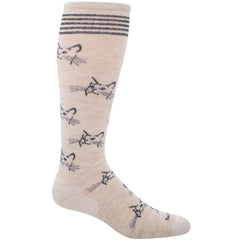 Sockwell Women's Socks - Feline Fancy Graduated Cushion, Barley, M/L | SW90W-040-ML