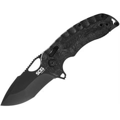 SOG Folding Knife - Kiku XR Black Finish Stainless Steel Tanto Blade | 12-27-02-57
