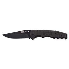SOG Folding Knife - Salute Mini Black Oxide Clip Point Plain Steel Blade | FF1101-CP