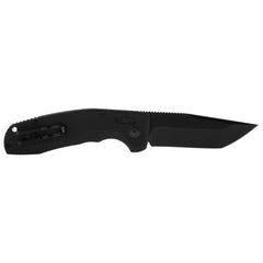 SOG Folding Knife - Tac AU Black Tanto Plain Edge Cryo D2 Steel Blade | 15-38-03-57