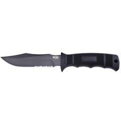 SOG Knife - Seal Pup Clip Point Fixed Partially Serrated Blade with Sheath | M37N-CP