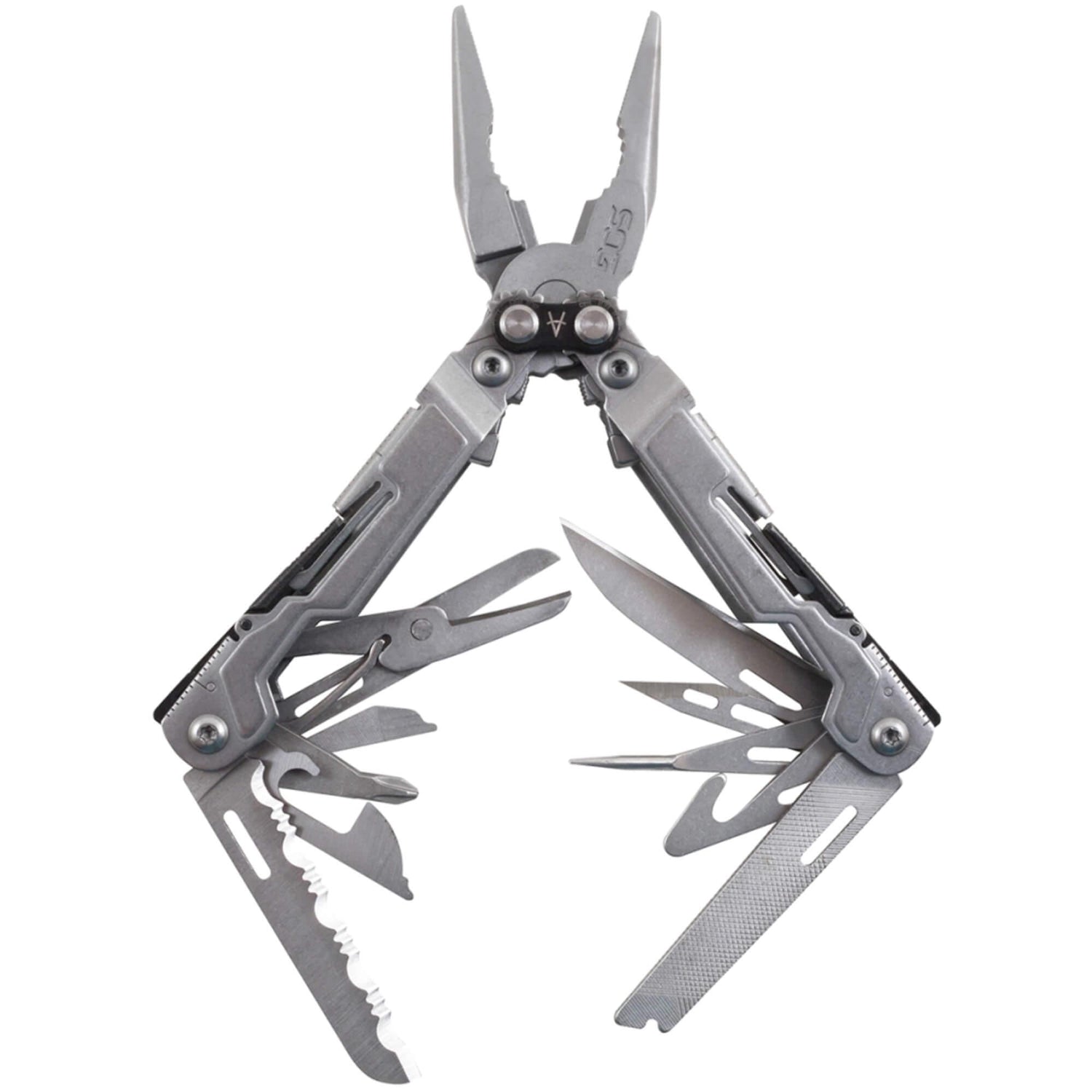 SOG Mini Multi-Tool - PowerPint Silver Stainless Steel with 18 Tools ...