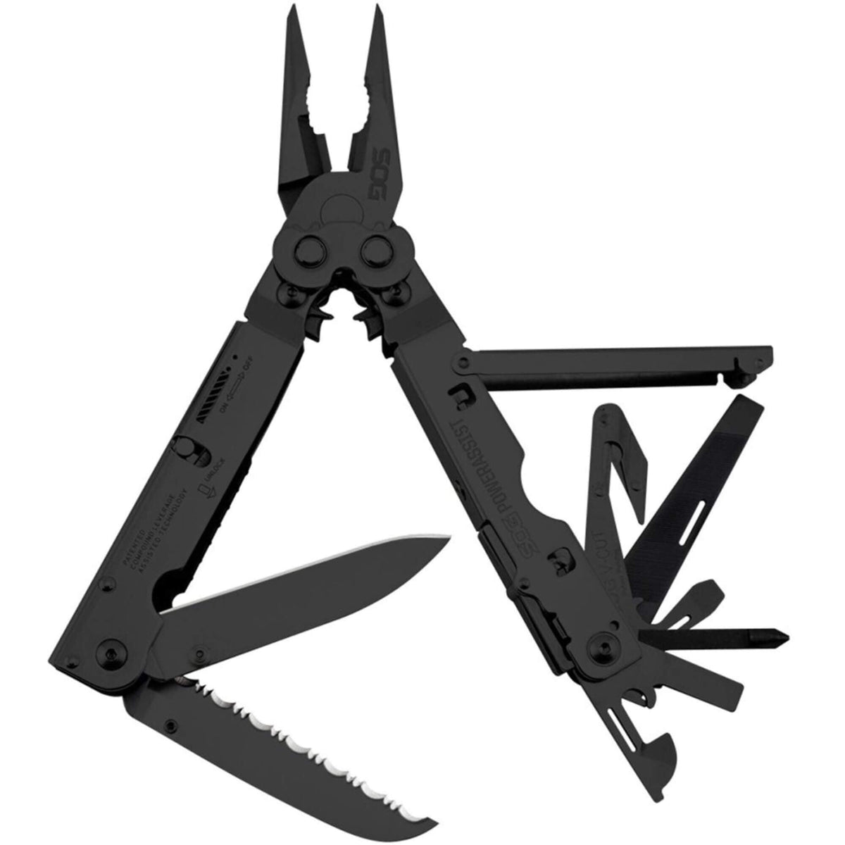 SOG Scissors - Powerassist Black Oxide Steel Lock Tools with Nylon ...