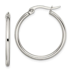 Stainless Steel 27mm Diameter Hoop Earrings