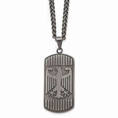 Stainless Steel Antiqued Brushed Eagle Necklace