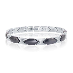 Stainless Steel Black Ceramic Bracelet, 7