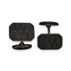 Stainless Steel Brushed and Polished Black IP-plated Cufflinks