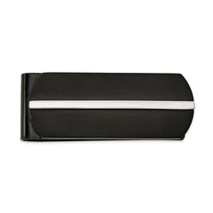 Stainless Steel Brushed and Polished Black IP-plated Money Clip