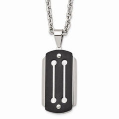 Stainless Steel Brushed and Polished Black IP-plated Necklace