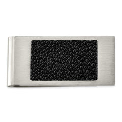 Stainless Steel Brushed Black Stingray Money Clip