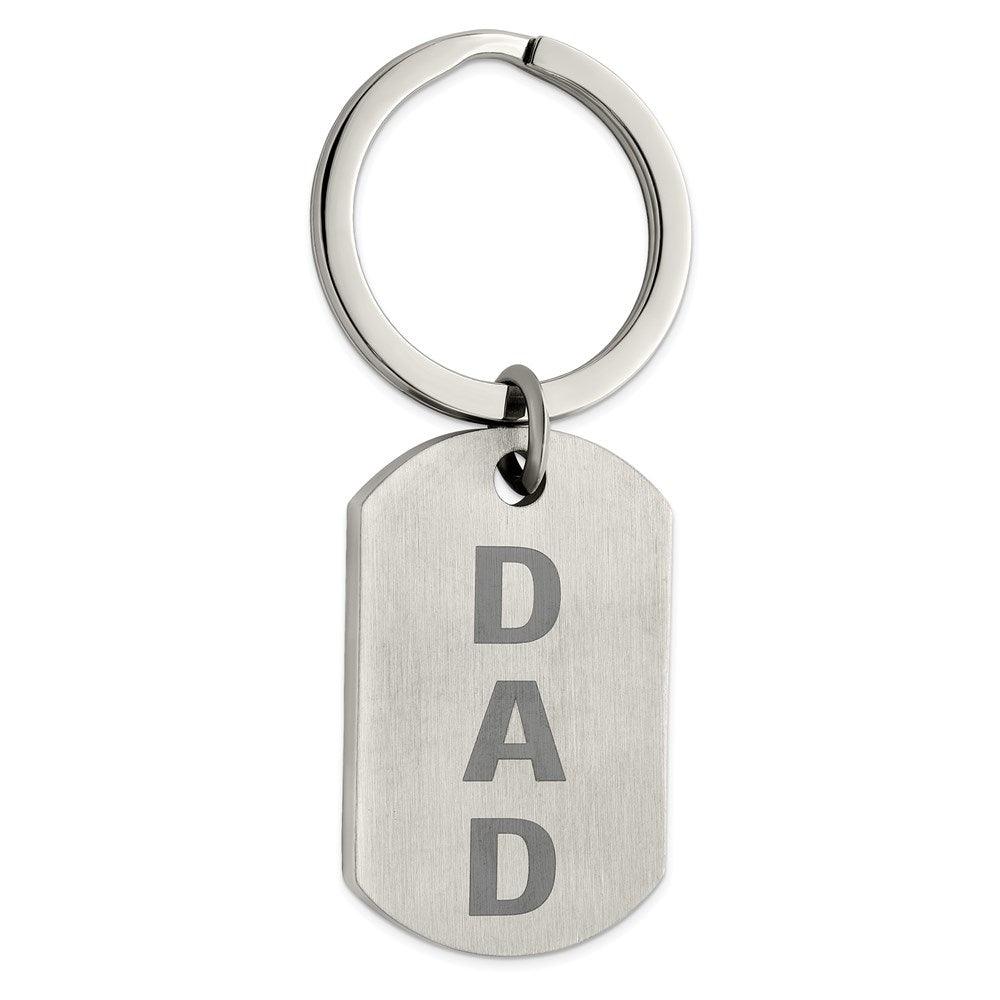 Dad Key Rings Metal Stainless Steel Brushed Dad Key Ring