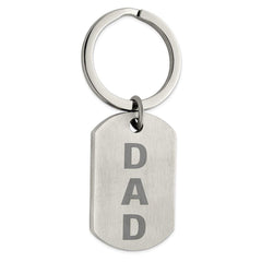 Stainless Steel Brushed Dad Key Ring
