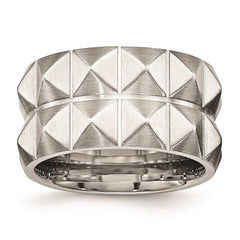 Stainless Steel Brushed Grooved 12.00mm Band