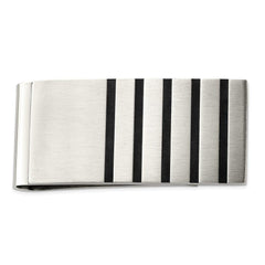 Stainless Steel Brushed w/Rubber Accents Money Clip