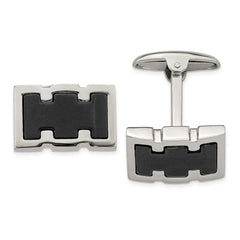 Stainless Steel Brushed/Polished Black IP Plated Cufflinks
