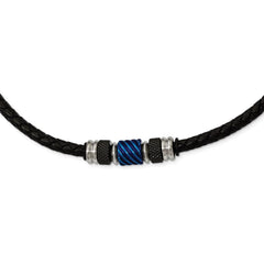 Stainless Steel Brushed/Polished Blk IP Blue IP Blk Rubber Blk Leather Neck