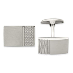 Stainless Steel Brushed/Polished Textured Cufflinks