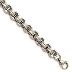 Stainless Steel Circle Link 8in Bracelet