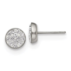 Stainless Steel Clear Crystal Post Earrings