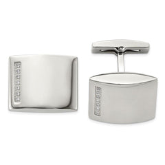 Stainless Steel CZ Cufflinks