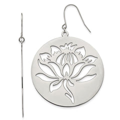 Stainless Steel Flower Cutout Dangle Earrings