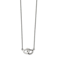 Stainless Steel Interlocking Hearts Necklace
