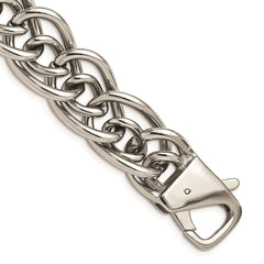 Stainless Steel Large & Small Ovals 8.25in Bracelet