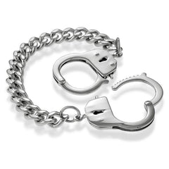 Stainless Steel Link Bracelet with Handcuff Lock, 8
