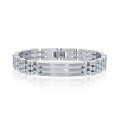 Stainless Steel Linked ID Bracelet, 8.5