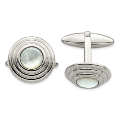 Stainless Steel Mother of Pearl Polished Cufflinks