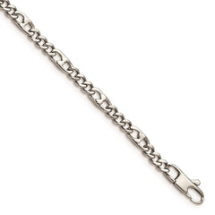 Stainless Steel Polished 4mm Figaro Bracelet