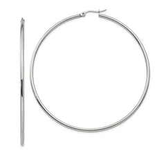 Stainless Steel Polished 70mm Hoop Earrings