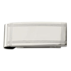 Stainless Steel Polished and Grooved Money Clip