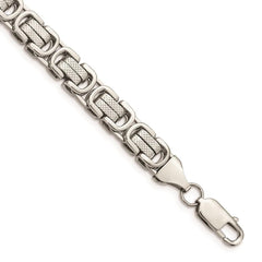 Stainless Steel Polished and Textured Bracelet