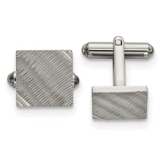 Stainless Steel Polished and Textured Square Cufflinks